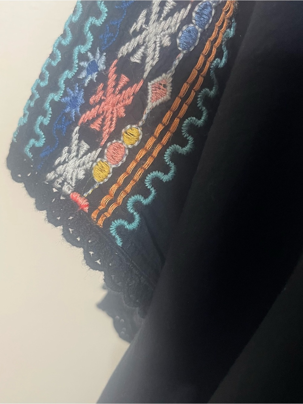 Johnny Was Dahlia Black Embroidered Peacock Floral Split Hem Boho Tunic 3X~NWOT - Picture 6 of 11